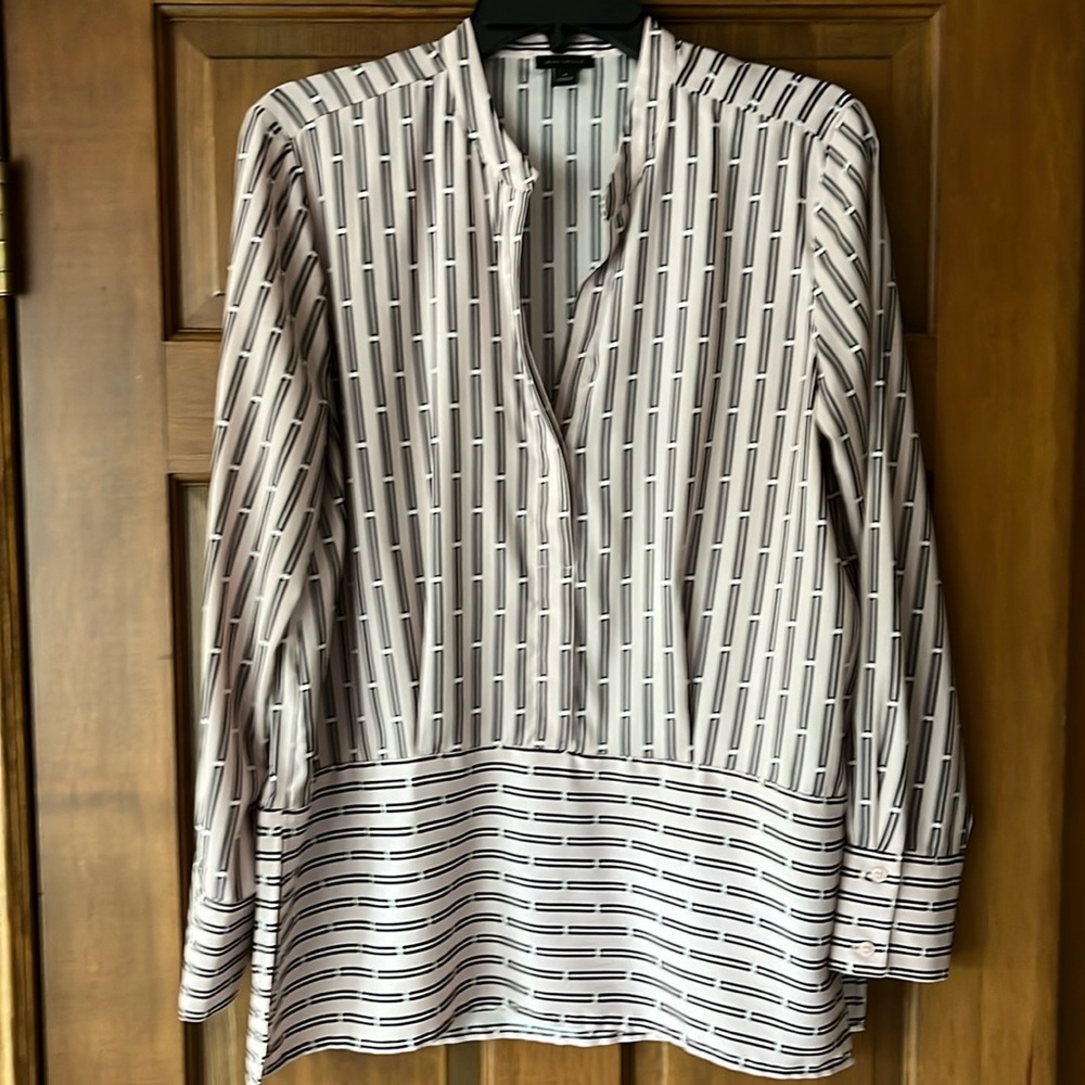 Ann Taylor pink and black blouse